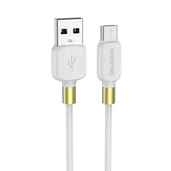 Кабель Micro USB-USB, 2.4A, 1м, белый Borofone Defender BX59 (133839)