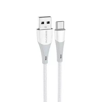 Кабель Micro USB 2.0(Bm)-USB 2.0(Am), 2.4A, 1м, белый Borofone Superior BX60 (133844)
