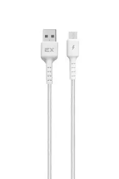 Кабель Micro USB 2.0(Bm)-USB 2.0(Am), 2.4A, 1м, белый Exployd Flow (EX-K-1266)