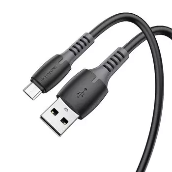 Кабель Micro USB 2.0(Bm)-USB 2.0(Am), 2.4A, 1м, черный Borofone Bonus BX62 (133854)