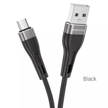 Кабель Micro USB-USB, 2.4A, 1м, черный Borofone BX46 (6931474738134)
