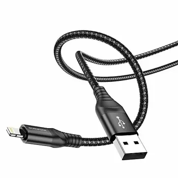 Кабель USB-Micro USB, 2.4A 1м, черный Borofone Delightful BX56 (6931474750945)
