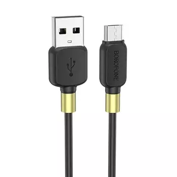 Кабель Micro USB-USB, 2.4A, 1м, черный Borofone Defender BX59 (133838)