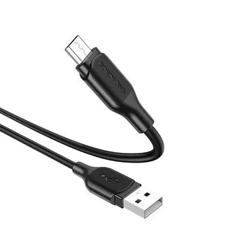Кабель Micro USB 2.0(Bm)-USB 2.0(Am), 2.4A, 1м, черный Borofone Encore BX42 (6931474736741)