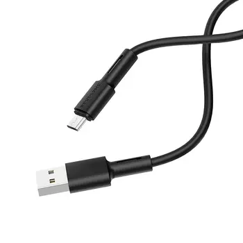 Кабель Micro USB-USB, 2.4A, 1м, черный Borofone Soft BX31
