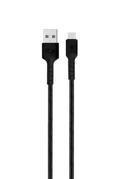 Кабель Micro USB 2.0(Bm)-USB 2.0(Am), 2.4A, 1м, черный Exployd Flow (EX-K-1265)
