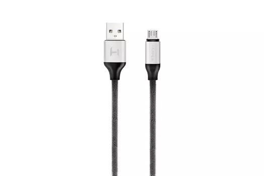 Кабель Micro USB 2.0(Bm)-USB 2.0(Am), 2A, 1м, серебристый HARPER (BRCH-310)