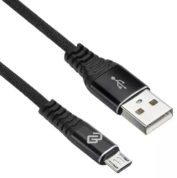 Кабель Micro USB-USB, 2A, 2м, черный Digma (1084577)