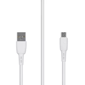 Кабель Micro USB-USB, экранированный, 2.4A, 1м, белый Carmega (CAR-C-MIC1M-WH)
