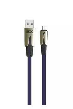 Кабель Micro USB-USB, плоский, 2.1A, 1м, синий Exployd Classic (EX-K-1035)