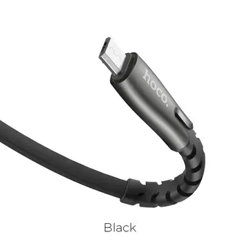 Кабель Micro USB 2.0(Bm)-USB 2.0(Am), плоский, 2.4A, 1.2м, черный HOCO Core U58 (УТ-00008071)
