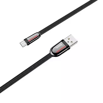 Кабель Micro USB-USB, плоский, 2.4A, 1.2м, черный HOCO grand U74 (УТ-00007978)