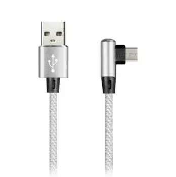 Кабель Micro USB 2.0(Bm)-USB 2.0(Am), угловой, экранированный, 2A, 1м, белый Smartbuy (iK-12FLL-NBwhite)