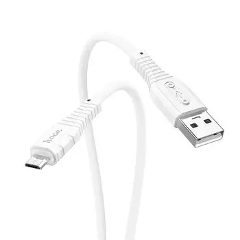 Кабель Micro USB-USB, 2.4A, 1м, белый HOCO X67 (55858)