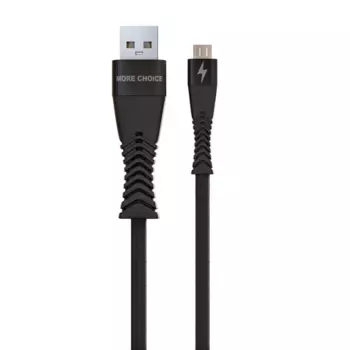 Кабель Micro USB-USB, 3A быстрая зарядка, 1м, черный MORE CHOICE K41Sm