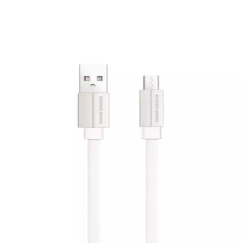 Кабель Micro USB-USB, плоский, 2.1A, 1м, белый MORE CHOICE (K20m)