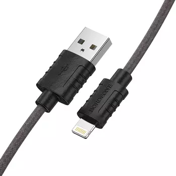 Кабель Lightning 8-pin(m)-USB 2.0(Am), 2.22A, 1м, черный Borofone BX52 (6931474744401)