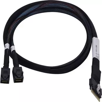 Кабель Microsemi Adaptec ACK-I-SlimSASx8-2MiniSAS-HDx4-0.8M, SFF-8654 (SlimLine SAS x8) - 2xSFF-8643 (mini SAS HD), 80 см, черный (2304900-R)