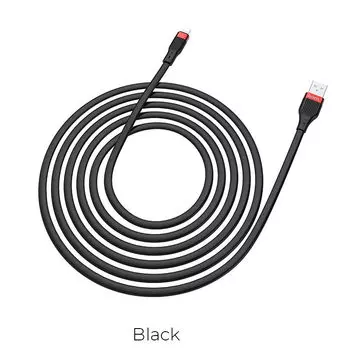 Кабель Lightning 8-pin(m)-USB 2.0(Am), 2.4A, 1.2м, черный HOCO Forest U72 (713247)