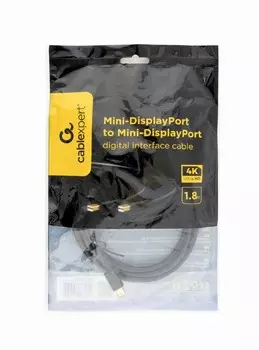 Кабель Mini DisplayPort(M)-Mini DisplayPort(M) v1.2 4K, 1.8 м, черный Cablexpert (CCP-mDPmDP2-6)