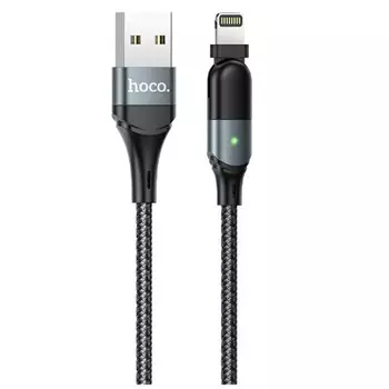 Кабель Lightning 8-pin(m)-USB 2.0(Am), 2.4A, 1.2м, черный HOCO orbit U100 (6931474747884)