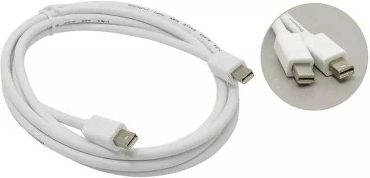 Кабель Mini DisplayPort(M)-Mini DisplayPort(M) 4K, 1.8 м, белый VCOM CG661 (CG661-1.8M)