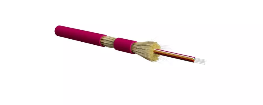 Кабель оптический Hyperline многомодовый, 50/125мкм, OM4, 12 волокон, 1 м, пурпурный, LSZH (FO-DT-IN-504-12-LSZH-MG)