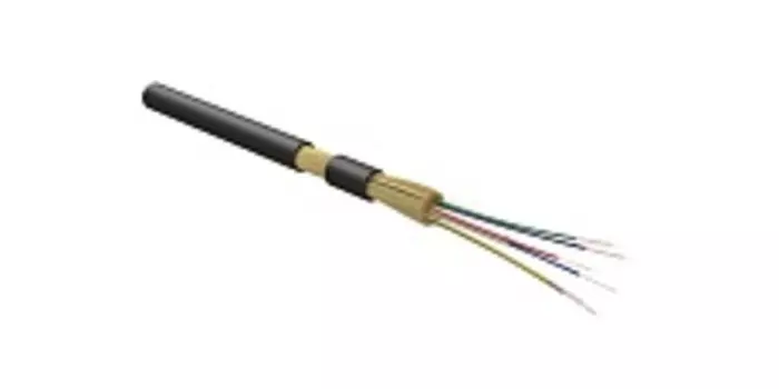 Кабель оптический Hyperline одномодовый, 9/125мкм, SMF-28 ULTRA (G.652.D), 12 волокон, 1 м, черный, LSZH (FO-MB-IN/OUT-9S-12-LSZH-BK)