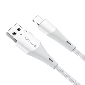 Кабель Lightning 8-pin(m)-USB 2.0(Am), 2.4A, 1м, белый Borofone BX60 (6931474753199)