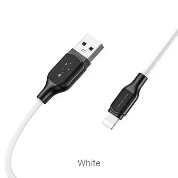 Кабель Lightning 8-pin-USB, 2.4A, 1м, белый Borofone Encore BX42 (6931474736734)