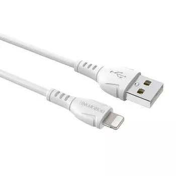 Кабель Lightning 8-pin-USB, 2.4A, 1м, белый Borofone Triumph Lightning