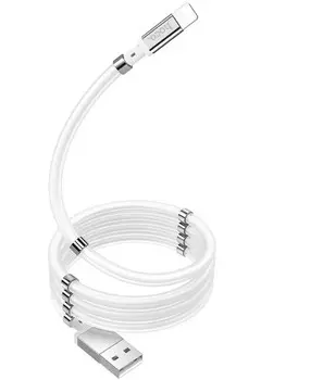 Кабель Lightning 8-pin(m)-USB 2.0(Am), 2.4A, 1м, белый HOCO U91 (УТ-00009592)
