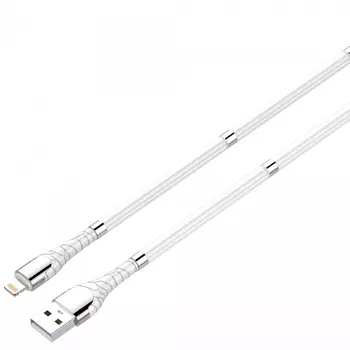 Кабель Lightning 8-pin(m)-USB 2.0(Am), 2.4A, 1м, белый LDNIO LS511 (LD_B4483)