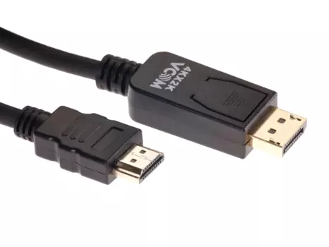 Кабель-переходник (адаптер) DisplayPort(20M)-HDMI(19M) 4K, 1.8м, черный VCOM (CG608-1.8M)