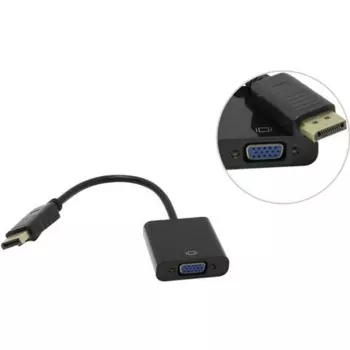 Кабель-переходник (адаптер) DisplayPort(20M)-VGA(15F), 10 см, черный B&amp;P