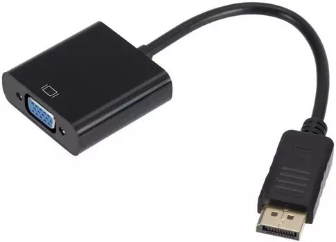 Кабель-переходник (адаптер) DisplayPort(20M)-VGA(15F), 15 см, черный Bion (BXP-A-DPM-VGAF-015)