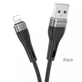 Кабель Lightning 8-pin-USB, 2.4A, 1м, черный Borofone BX46 (6931474738110)