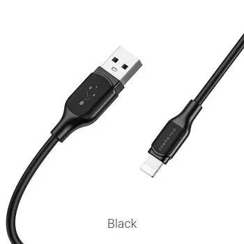 Кабель Lightning 8-pin-USB, 2.4A, 1м, черный Borofone Encore BX42 (6931474736727)