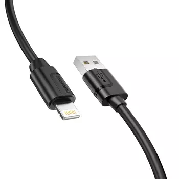 Кабель Lightning 8-pin-USB, 2.4A, 1м, черный Borofone Harmony BX55 (6931474747969)
