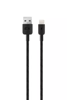 Кабель Lightning 8-pin(m)-USB 2.0(Am), 2.4A, 1м, черный Exployd Flow (EX-K-1255)