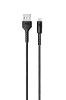 Кабель Lightning 8-pin(m)-USB 2.0(Am), 2.4A, 1м, черный Exployd Flow (EX-K-1320)