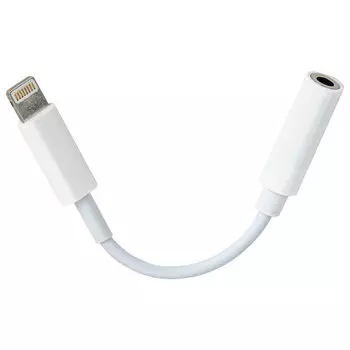 Кабель-переходник (адаптер) Jack 3.5mm(F)-Lightning 8-pin(M), 10см, белый SONNEN (513565 )