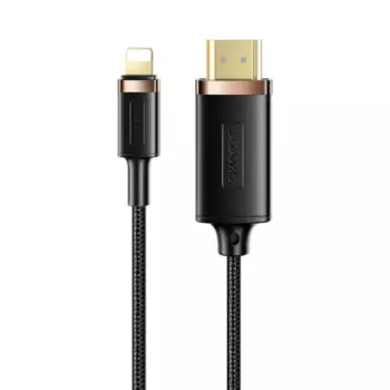 Кабель-переходник (адаптер) Lightning 8-pin(M)-HDMI(19M) v1.4, 2 м, черный USAMS US-SJ509 (SJ509HD01)