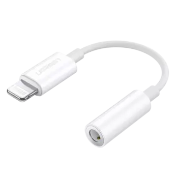 Кабель-переходник (адаптер) Lightning 8-pin(M)-Jack 3.5mm(F), экранированный, белый UGREEN US212 (30759)