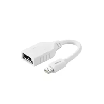 Кабель-переходник (адаптер) Mini DisplayPort(M)-DisplayPort(20F) v1.2 4K, 15 см, белый UGREEN (10445)
