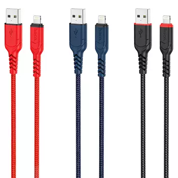 Кабель Lightning 8-pin-USB, 2.4A, 1м, черный HOCO Victory X59 (УТ-00011599)