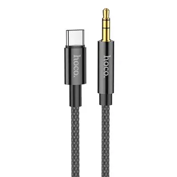 Кабель-переходник (адаптер) Type-C-Jack 3.5mm(M), 1 м, черный HOCO UPA19