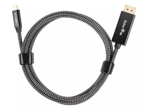 Кабель-переходник (адаптер) Type-C(M)-DisplayPort(20M) 4K, 8K, 1.8м, черный Telecom (TCC020M-1.8M)