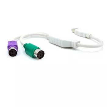 Кабель-переходник (адаптер) USB(Am)-2xPS/2(f), 10 см, белый, KS-IS (KS-011)
