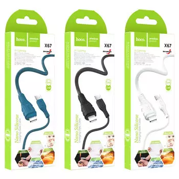 Кабель Lightning 8-pin-USB, 2.4A, 1м, черный HOCO X67 (55810)